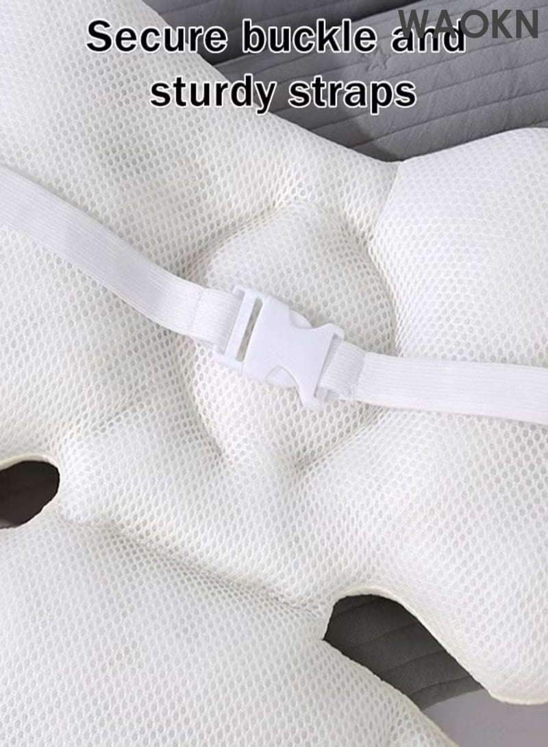 دبليو أيه أو كي أن وسادة مقعد عربة أطفال مطورة، وسادة تبريد لعربة الأطفال بشبكة ثلاثية الأبعاد مسامية، وسادة مقعد كرسي طعام للأطفال الرضع، قابلة للاستخدام على كلا الجانبين، عالية المرونة، بطانة تبريد متعددة الوظائف لمقعد سيارة الأطفال الرضع (بيج). - Image 2