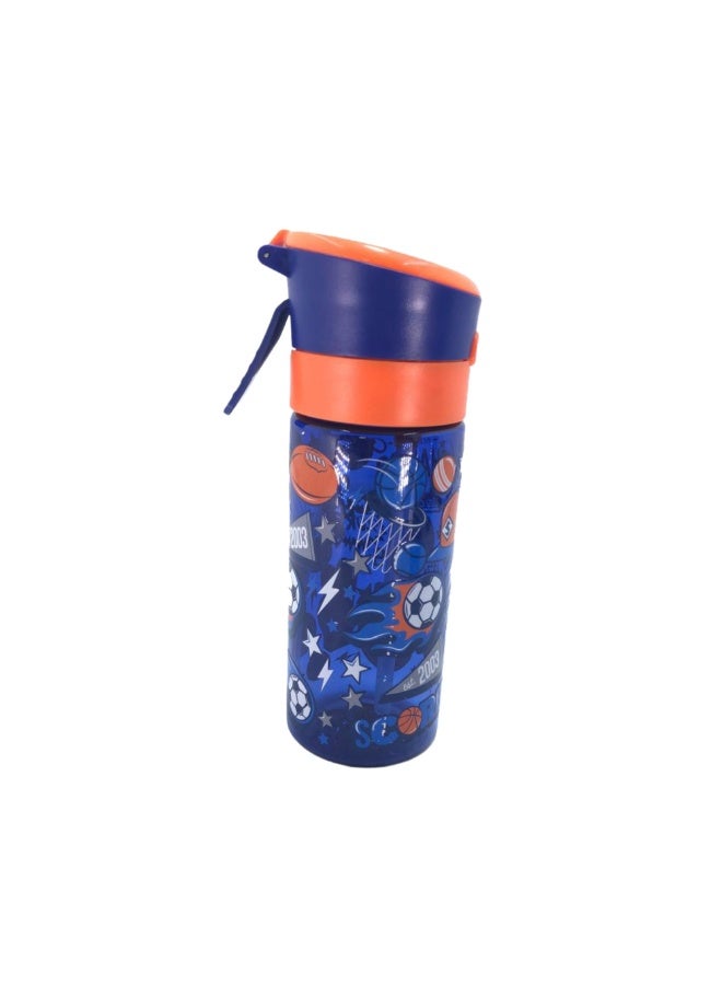 i-kola FOOTBALL ORANGE 480 ML Kids Water Bottle for School | BPA-Free Plastic Water Bottle for Boys & Girls | Leakproof, Unbreakable, Easy to Drink, Quick Open Lock(TS-9218 A 4) - Image 2