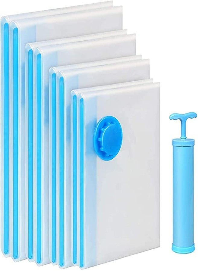 Portible: 5PCS COMPRESSION BAG Zip lock Vacuum Storage Space Saver Bags Reusable For Home & Travels Pack of Compression Sealer for Clothes, Quilts, with Compact Hand PumpZiplock Clothes Travel..etc - Image 2