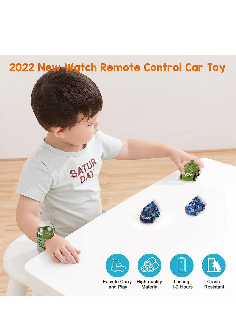 Watch Remote Control Car Toy, 2022 New Mini Remote Control Car Watch Toys, 2.4 GHz Cartoon RC Watch Racing Car, USB Charging Remote Control Car, Watch RC Car for Boys Girls Birthday Gift, Green - Image 2