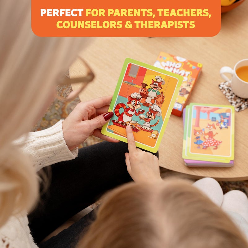 Clever Fox Play Who What Why Conversation Cards for Kids â€“ Learning Game for Social Skills, Emotional Intelligence & Critical Thinking â€“ Speech Therapy Resources, Sequencing Game & Articulation Materials, Ages 4+ - Image 5
