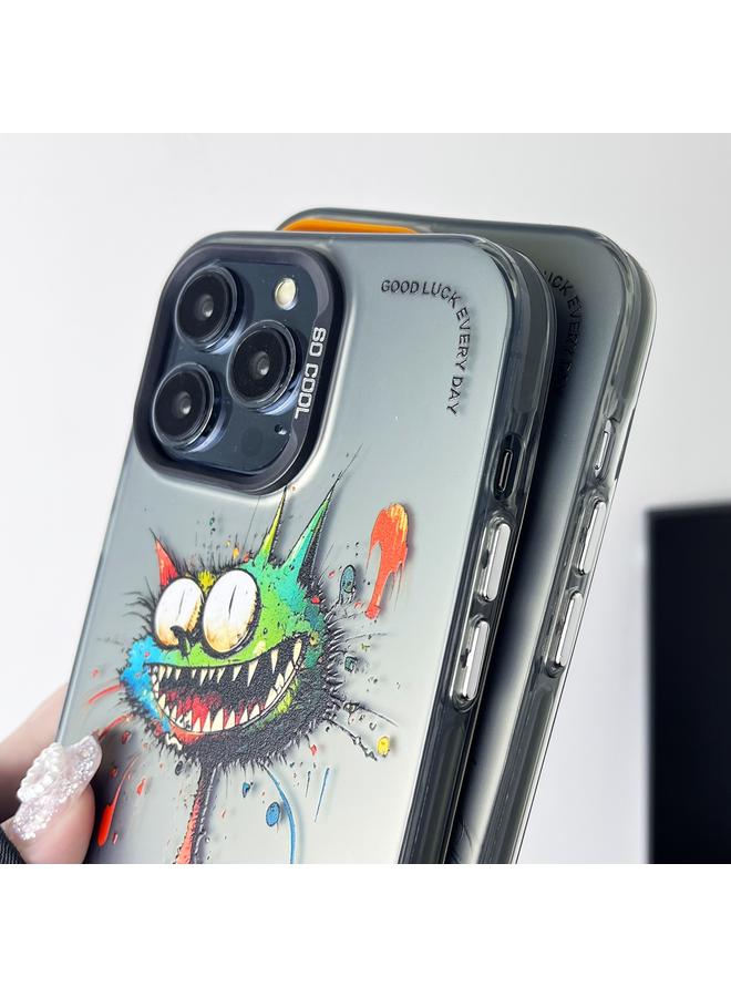 اس-توب جراب لهاتف iPhone 15 Plus بطبقتين باللون الفضي ورسومات زيتية حيوانية - Image 3