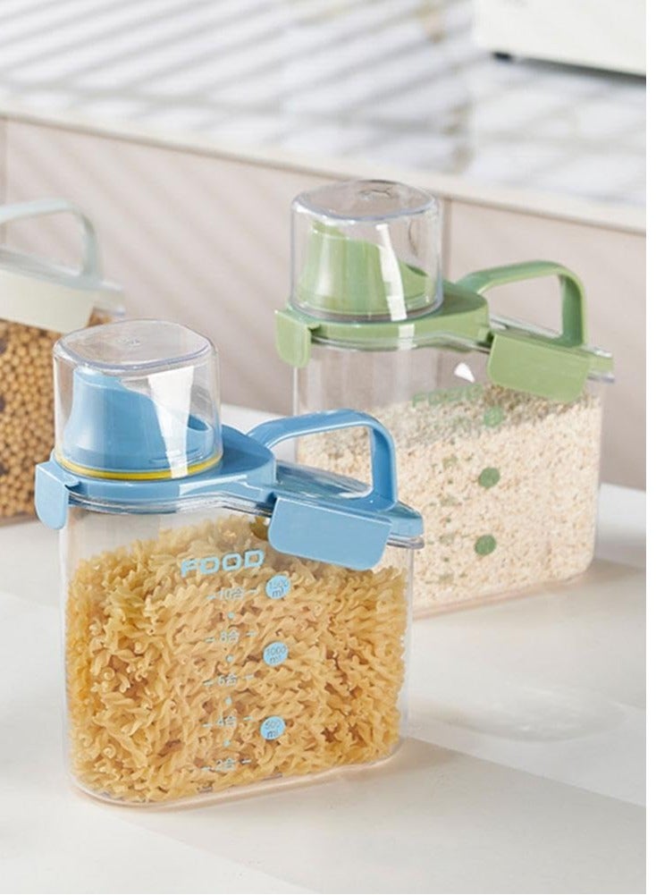 Pure Acrylic Beans Canister Set - Airtight with Practical Standard Mint Color 1800ml Ha - Image 1