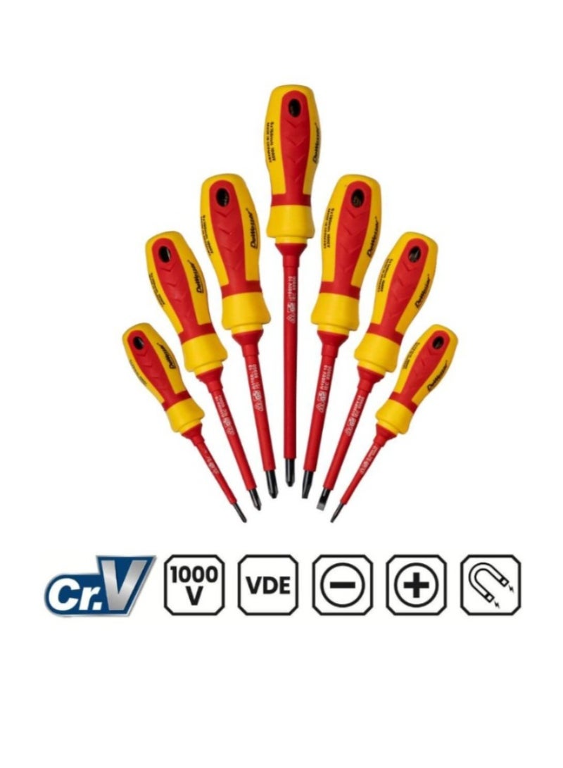 Dewesser 40-464 VDE Insulated Screwdriver Set – 7PCS Cr-V Magnetic Drivers Rated up to 1000V