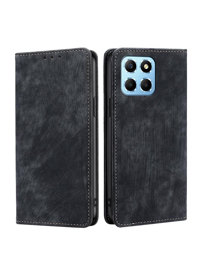 S-TOP Case For Honor X8 5G/X6 RFID Anti-theft Brush Magnetic Leather Phone Case - Image 1