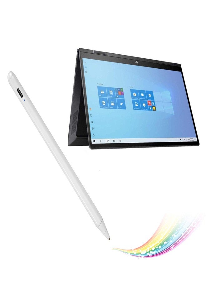 Bbata Stylus Pencil for HP Envy X360 Convertible 2-in-1 15.6" Pen, Active Digital Pencil Compatible with HP Envy X360 2-in-1 Stylus Pen,Good for Sketching and Note-Taking with Type-C Recharge, White - Image 1
