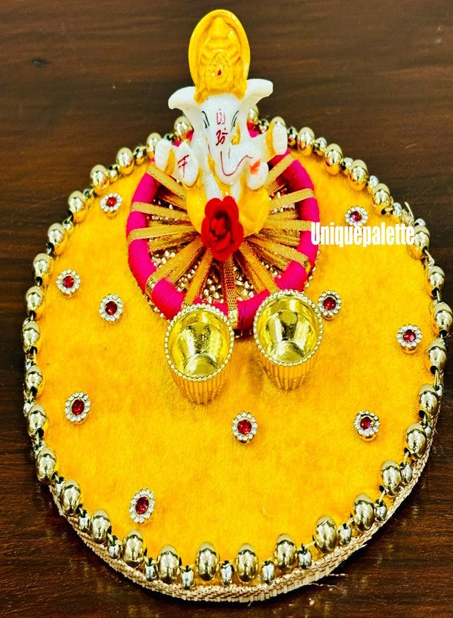 Unique Palette Roli Kumkum Chawal Holder/Roli Tika Chopra (1 Tika Chopda Box, Roli, Chawal)/Chawal Akshat Haldi/Roli Chawal Platter - Image 1