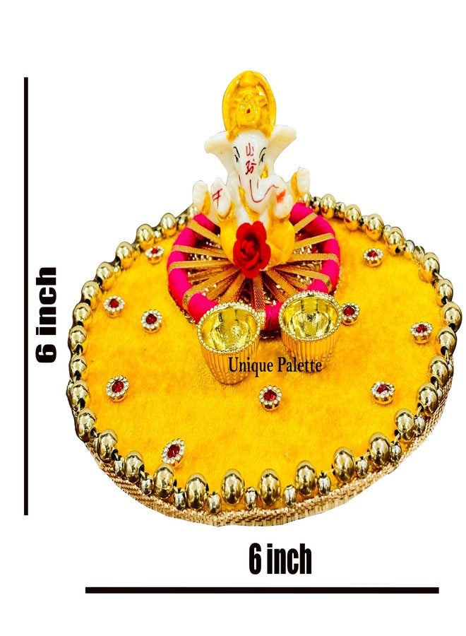 Unique Palette Roli Kumkum Chawal Holder/Roli Tika Chopra (1 Tika Chopda Box, Roli, Chawal)/Chawal Akshat Haldi/Roli Chawal Platter - Image 4