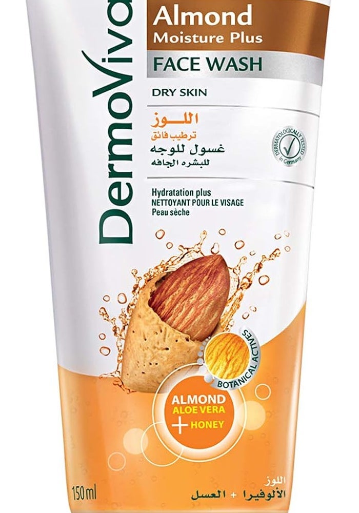 Dermoviva Almond Moisture Plus Face Wash for Dry Skin - 150ml - Image 1
