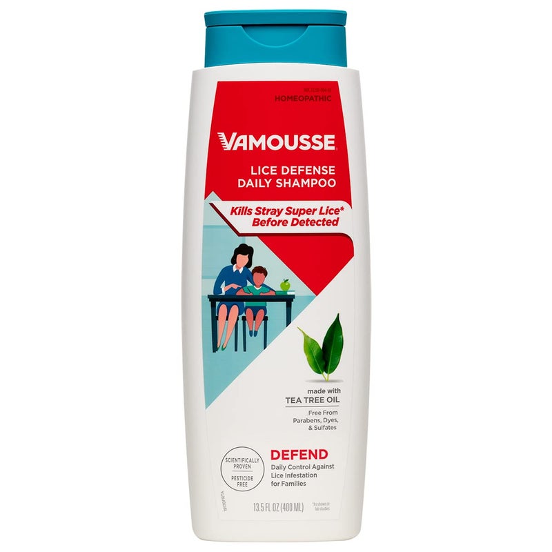 Vamousse Head Lice Defense Daily Shampoo, Use After Exposure or Treatment, Prevents Lice Infestation, No Parabens, Sulfates or Dyes, Family Size, 13.5 Oz - Image 1