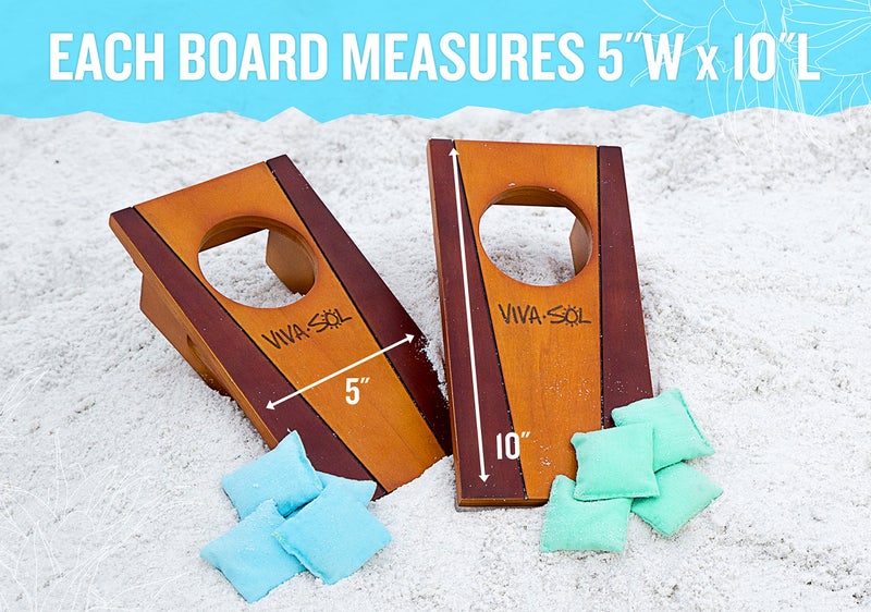Viva Sol Miniature Version of Classic Bean Bag Toss Game Perfect for a Desk or Table , brown , 5" x 10" - VS5002 - Image 4