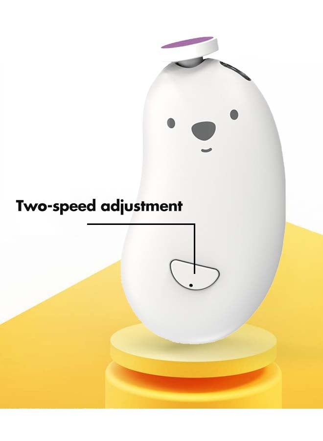 Baby Nail Trimmer Electric Rechargeable Baby Nail Clippers with 6 Grinding Heads and Soft light lamp Two-speed adjustment  - Image 3