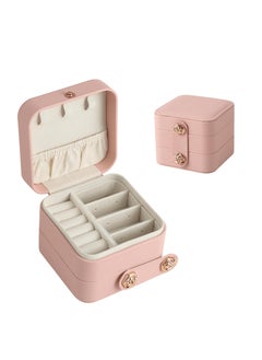 Leather Travel Jewelry Organizer Box, Small Fashion Jewelry Organizer Two Layers Storage Case, for Bracelets, Earrings, Rings Gift, for Girls, Women, Mother, Daughter