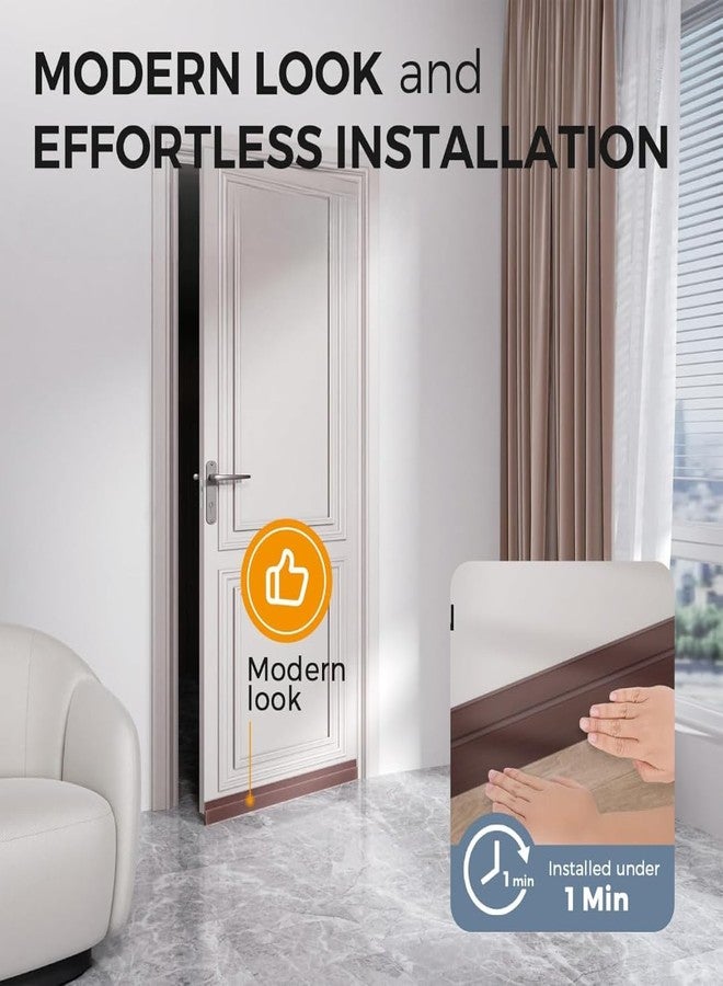CLICKSY Self Adhesive Silicone Door Bottom Sealing Strip Rubber Soundproof, Waterproof, Dust & Insect Guard, Air Blocker for All Doors, Door Guard for Home (1 Meter) (Brown) - Image 5