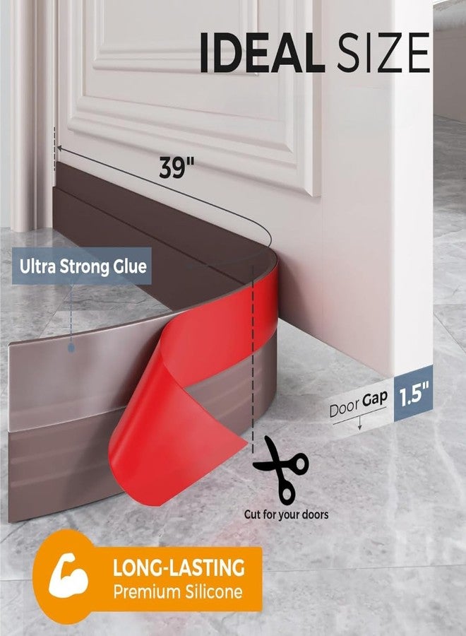 CLICKSY Self Adhesive Silicone Door Bottom Sealing Strip Rubber Soundproof, Waterproof, Dust & Insect Guard, Air Blocker for All Doors, Door Guard for Home (1 Meter) (Brown) - Image 2