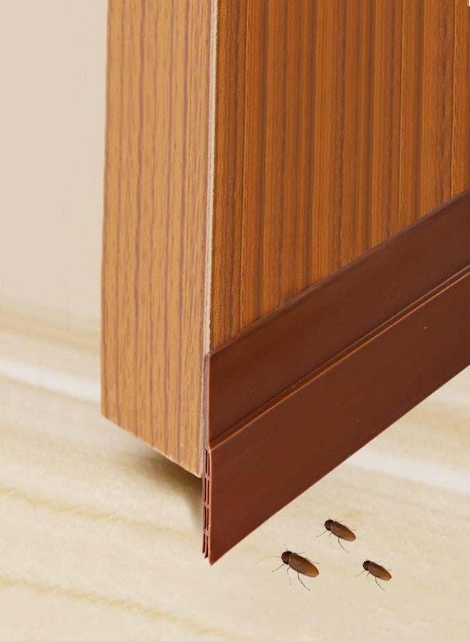 CLICKSY Self Adhesive Silicone Door Bottom Sealing Strip Rubber Soundproof, Waterproof, Dust & Insect Guard, Air Blocker for All Doors, Door Guard for Home (1 Meter) (Brown) - Image 1