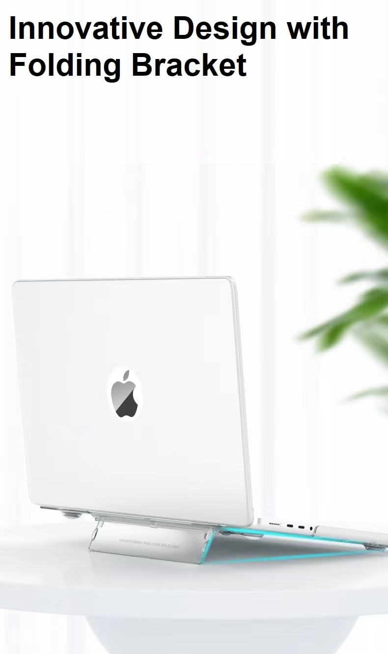 Midkart Kickstand Case Compatible with MacBook Air 13.6 inch M5 M4 M3 M2 Release 2026-2022 A3449 A3240 A3113 A2681 Hard Shell Cover Keyguard Dust Plugs for MacBook Air 13 inch Case, Matte Transparent - Image 5