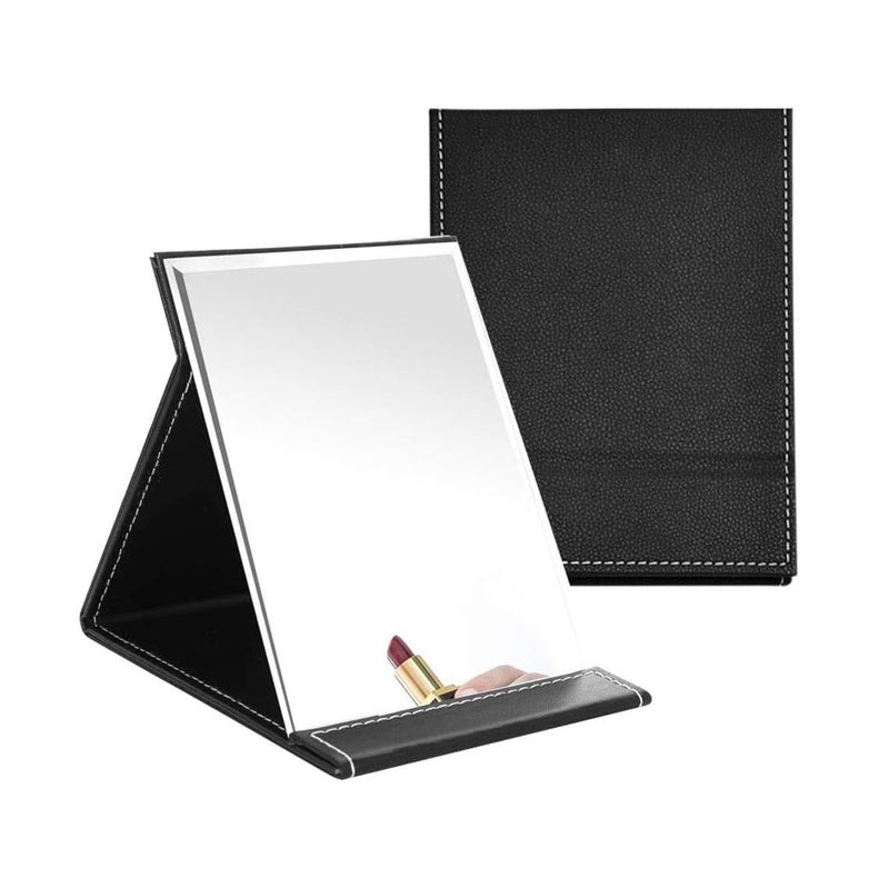 PUSHKH Folding Makeup Mirror with Stand Rectangle Portable Travel Mirror Frameless Adjustable Mirror for Home Office Bedroom Bathroom Travel - Image 2