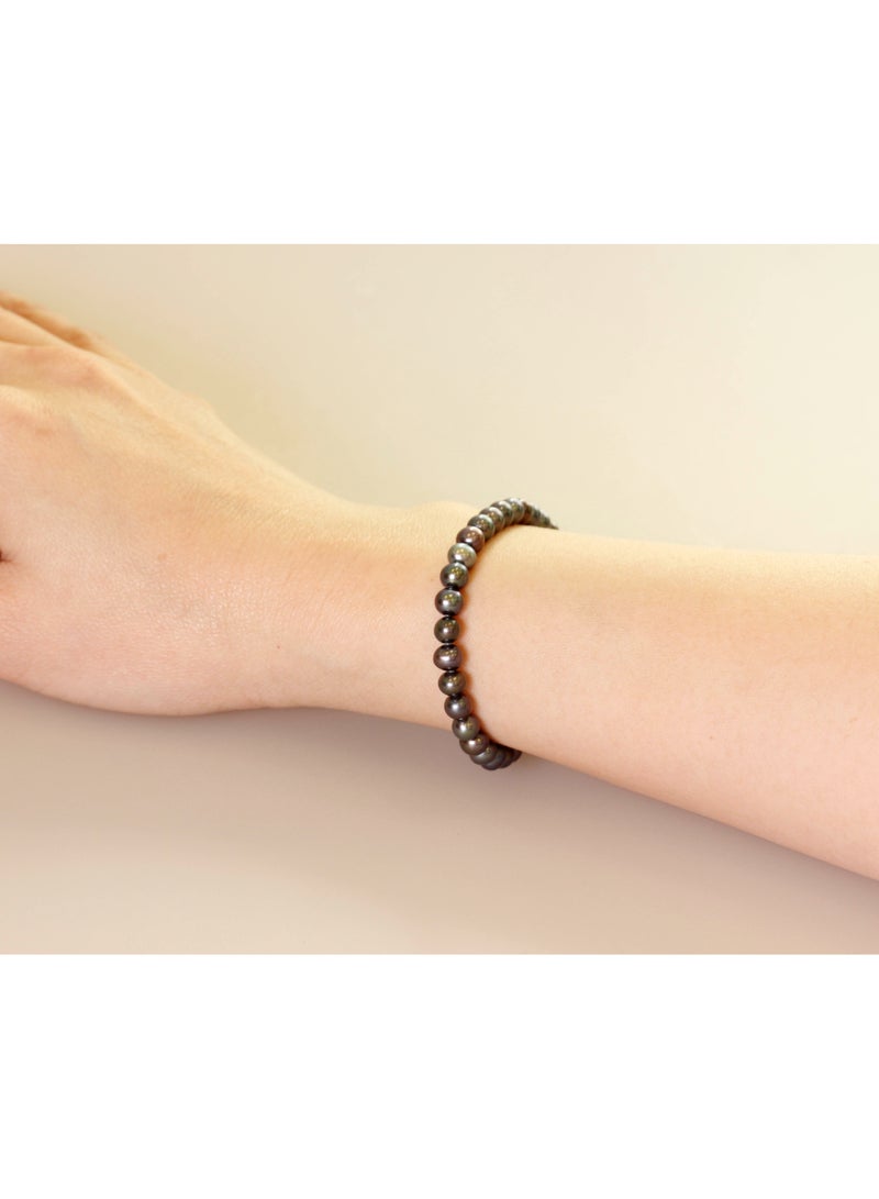 MIKURA Bracelet 1L 19Cm, Freshwater Pearls, A Quality, Treated Black Color, 5.5-5.0MM, Agw 7.53Gms, 18KY  - Image 3