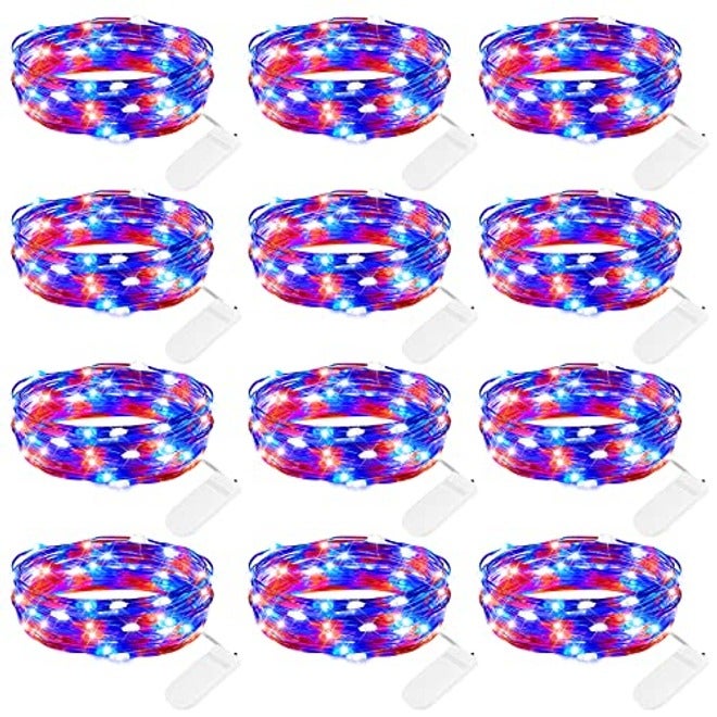 Brightown 24 Pack Fairy Lights Battery Operated Warm White LED String Lights, 7ft Flexible Copper Wire, Waterproof IP65, for Home Decor, Weddings, DIY Crafts