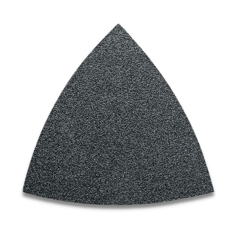 Fein Sanding Sheets with Hook & Loop Attachment - Aluminum Oxide, Full Resin Bond, Multi-Material Use, Unperforated, 80 Grit, 3-1/8" Edge Length, 50-Pack - 63717083015