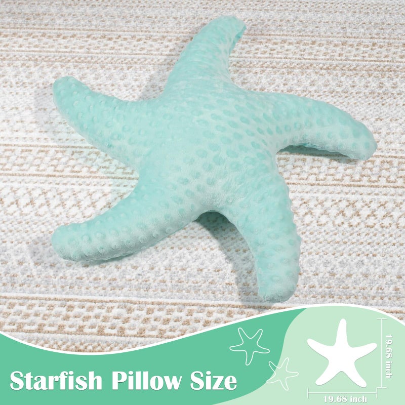 Marble Empire Starfish Pillow for Couch and Bed, Coastal Decor Throw Pillow, Ocean Beach Theme Accent Pillow for Living Roomï¼ˆAquaï¼‰ - Image 2