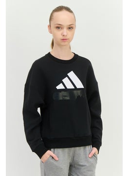 Adidas Women Sportswear Fit Long Sleeve Training Sweatshirt, Black  - Image 1