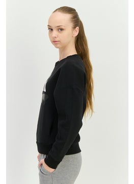 Adidas Women Sportswear Fit Long Sleeve Training Sweatshirt, Black  - Image 2