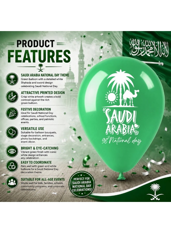 Saudi National Day Latex Balloons – Perfect for Decorating Parties, Schools, and Celebrations – Ideal Souvenir and Party Favor for Celebrating Saudi National Day Events - Image 5