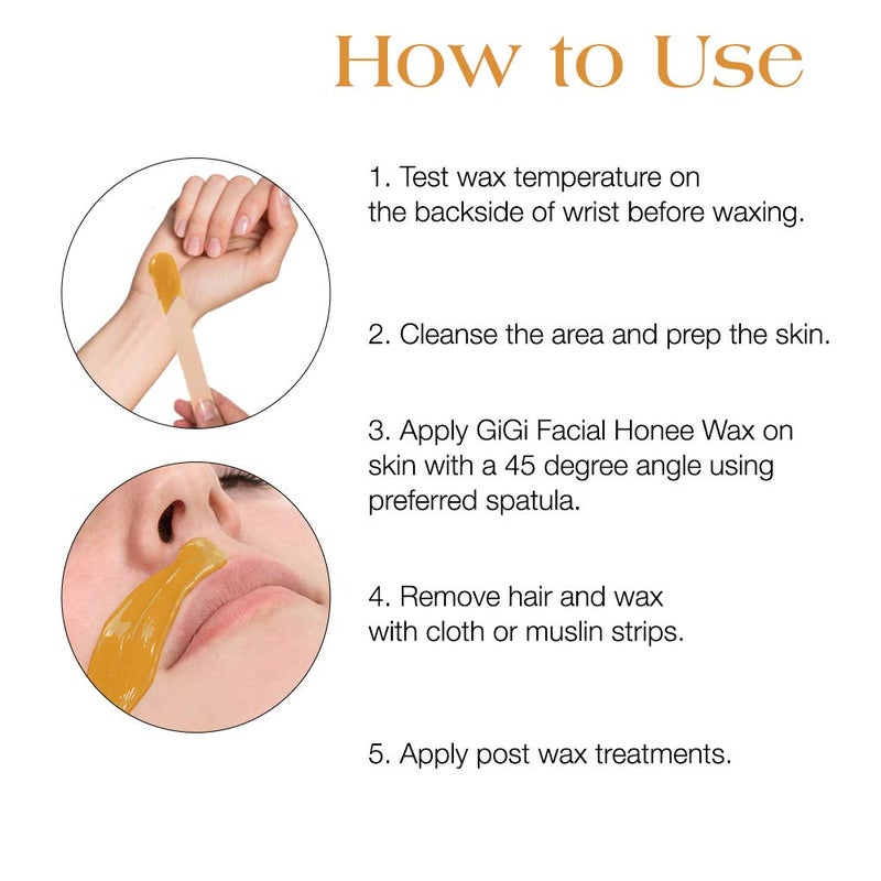 GiGi Facial Honee Wax - Hair Removal Wax for Face and Sensitive Skin, 8 oz - Image 3