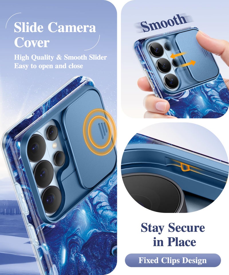 GVIEWIN for Samsung Galaxy S26 Ultra Case with Slide Camera Cover, [Screen Protector] [Shockproof Military Grade Drop Protection] Marble Slim Fit Hard PC Phone Cover S26 Ultra 6.9" 2026 (Star Abyss) - Image 3