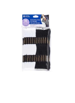 كوتس آند كلارك Coats & Clark خيط تطريز 6 ستراند 36 / Pkg أبيض وأسود  - Image 1