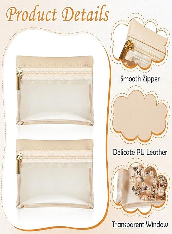 DAVALBA Small Travel Jewelry Pouch for Organizer Portable Storage Pouch With Zipper,Travel Bag for Necklaces,Bracelets,Earrings,Rings Gift Bag with Clear Front for Wife Mom Girl (pack of 2) - Image 5