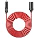 Energeaster 15 FT 6 A Cigarette Lighter Extension Cord with Fuse LED Power Indicator MaletoFemale Extension Cord Cable 12V24V Car Charger with Cigarette Lighter Socket Red - Image 2