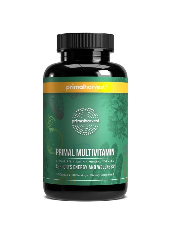 Primal Harvest - Multivitamin For Women And Men Vitamin A Vitamin C Vitamin D And E Vitamin B12 B6 Biotin Zinc Supplements 30 Capsules - Image 1