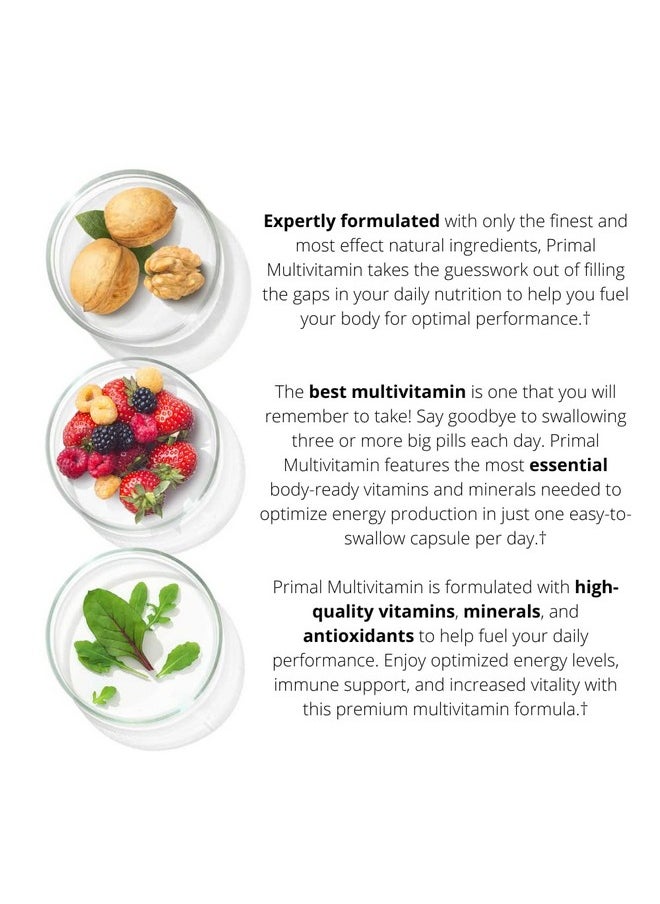 Primal Harvest - Multivitamin For Women And Men Vitamin A Vitamin C Vitamin D And E Vitamin B12 B6 Biotin Zinc Supplements 30 Capsules - Image 1