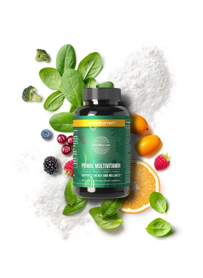 Primal Harvest - Multivitamin For Women And Men Vitamin A Vitamin C Vitamin D And E Vitamin B12 B6 Biotin Zinc Supplements 30 Capsules - Image 1