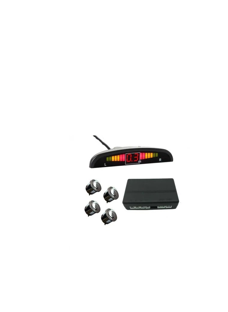 Assistant Rear Parking Sensor Kit Black LED Display Parking Assistants Double CPU Security Reversing Parking Radar Sensor Car Vehicle with 4 Sensors Alarm Buzzer Reminder Safe Driving - Image 3