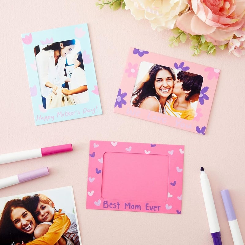 Juvale Juvale Cardboard Paper Picture Frame DIY Hanging Kit 50 Pack 4x6 Inch 10 Colors  - Image 2