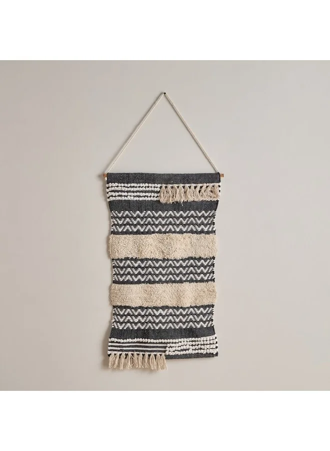 Home Box Noir Cotton Woven Tufted Wall Hanging 50 x 80 cm