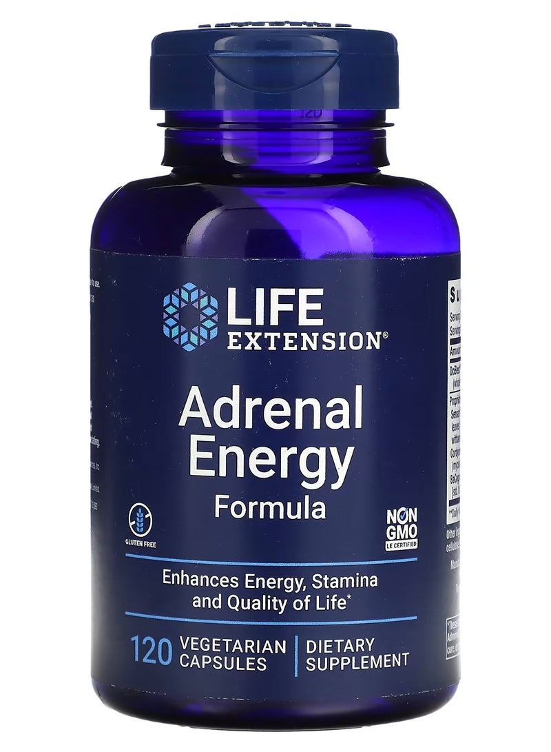 Life Extension, Adrenal Energy Formula, 120 Vegetarian Capsules - Image 1