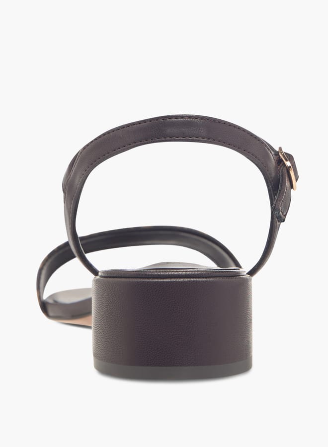 Celeste Women's Textured Sandals with Block Heels and Buckle Closure - Image 3