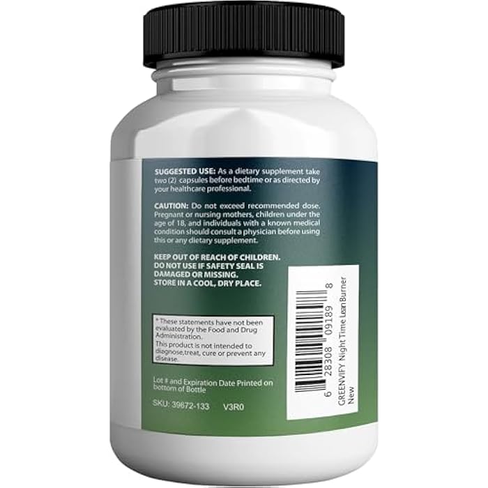 GREENVIFY Night Time Lean Burner for Men Advanced Sleep Supplement Vitamin D Night Burner & Anabolic Recovery, Natural Sleep Aid with Magnesium, Ashwaganda (1) - Image 3