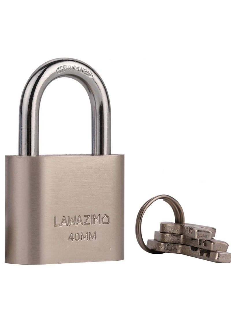 LAWAZIM - Security Padlock with 3 Keys-40mm-Anti-pick Tamper-proof Weather-resistant Steel Lock Enhanced Security Protection from Theft for Gates Doors Sheds Lockers Toolboxes Bikes Luggage and Cabinets - Image 1