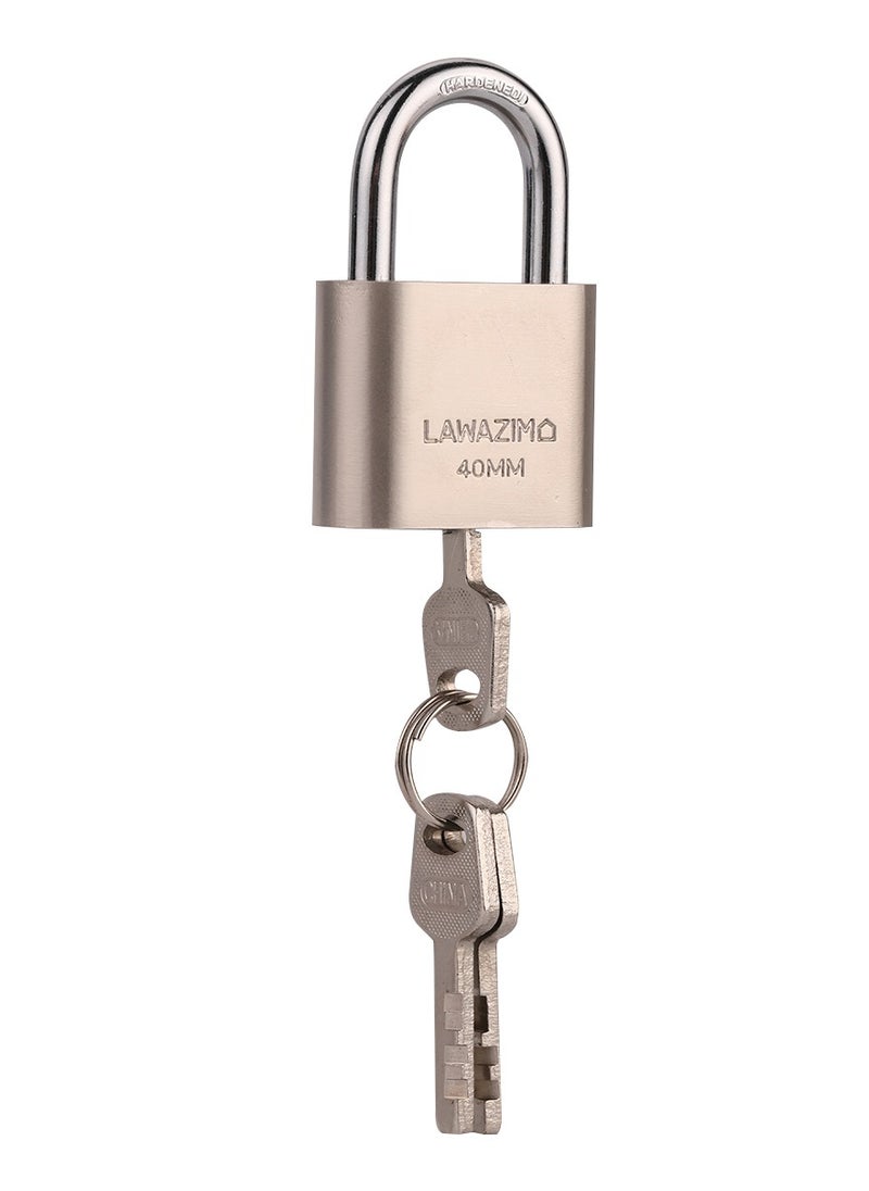 LAWAZIM - Security Padlock with 3 Keys-40mm-Anti-pick Tamper-proof Weather-resistant Steel Lock Enhanced Security Protection from Theft for Gates Doors Sheds Lockers Toolboxes Bikes Luggage and Cabinets - Image 1