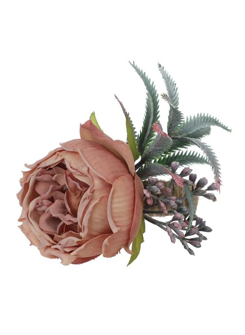 Zikra Pearl Napkin Rings Set of 6, Rustic Rose Napkin Rings Flower Dinner Napkin Holder for Table Decoration, Dinner Table Decor, Wedding, Banquet, Party - Image 1