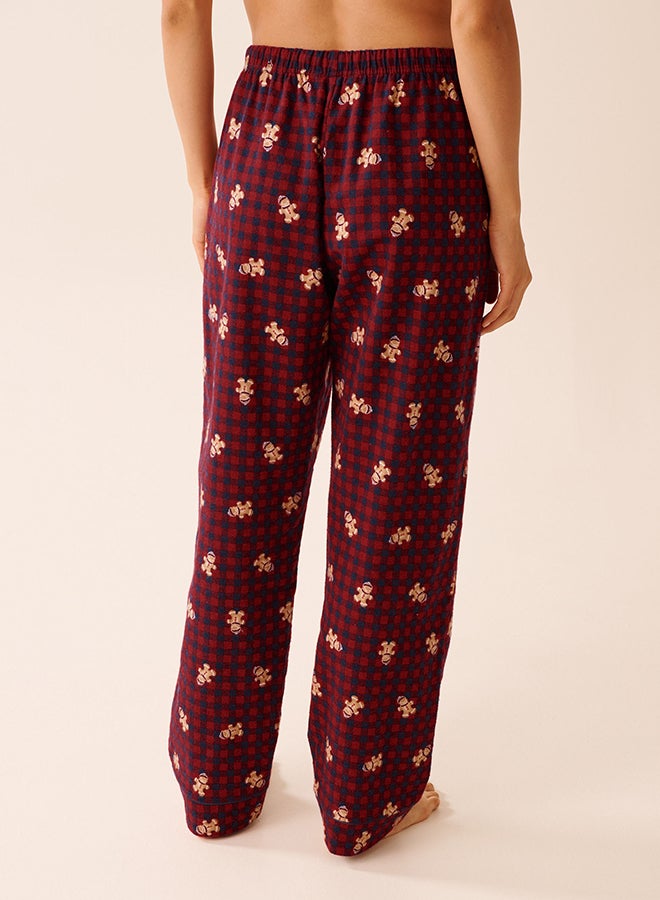 La Vie en Rose Red Floral Print Flannel PJ Set - Image 5