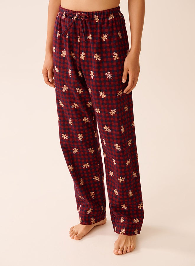 La Vie en Rose Red Floral Print Flannel PJ Set - Image 4