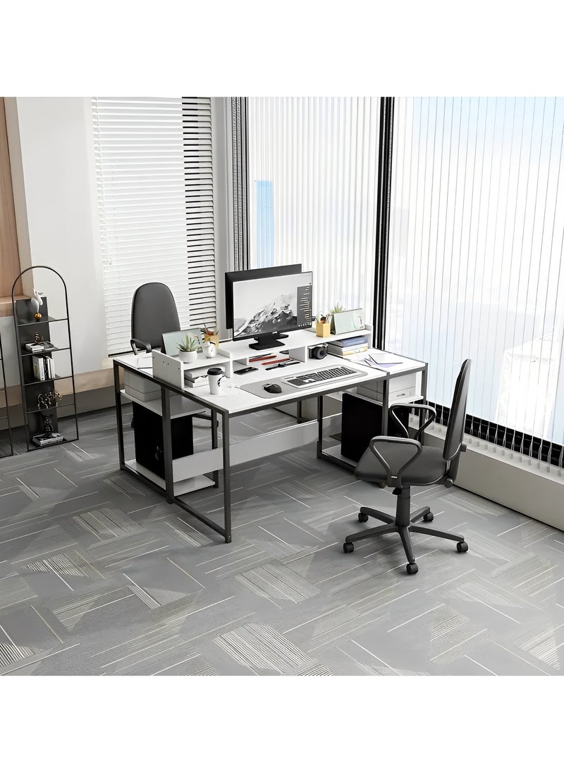 Computer Desk，54" Gaming Desk, Home Office Desk Built-In Dual Storage Shelves & Triple Monitor Stand ， Storage Space-Savor, Modern Table, White - pzsku/Z654DFFE3A14E34947BD5Z/45/_/1740131031/90d70afc-d217-42f9-9fe3-ed7870b1fcb8