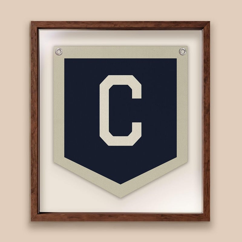 Lacama Toddler Boys Room Decor Name Pennant Flag Personalized Baby Gifts,Vintage Sports Baby Boy Nursery Wall Art,Name Sign for Toddler Bedroom Playroom Kidsroom,Baby Boy Gifts,Letter C 12x14 in - Image 4